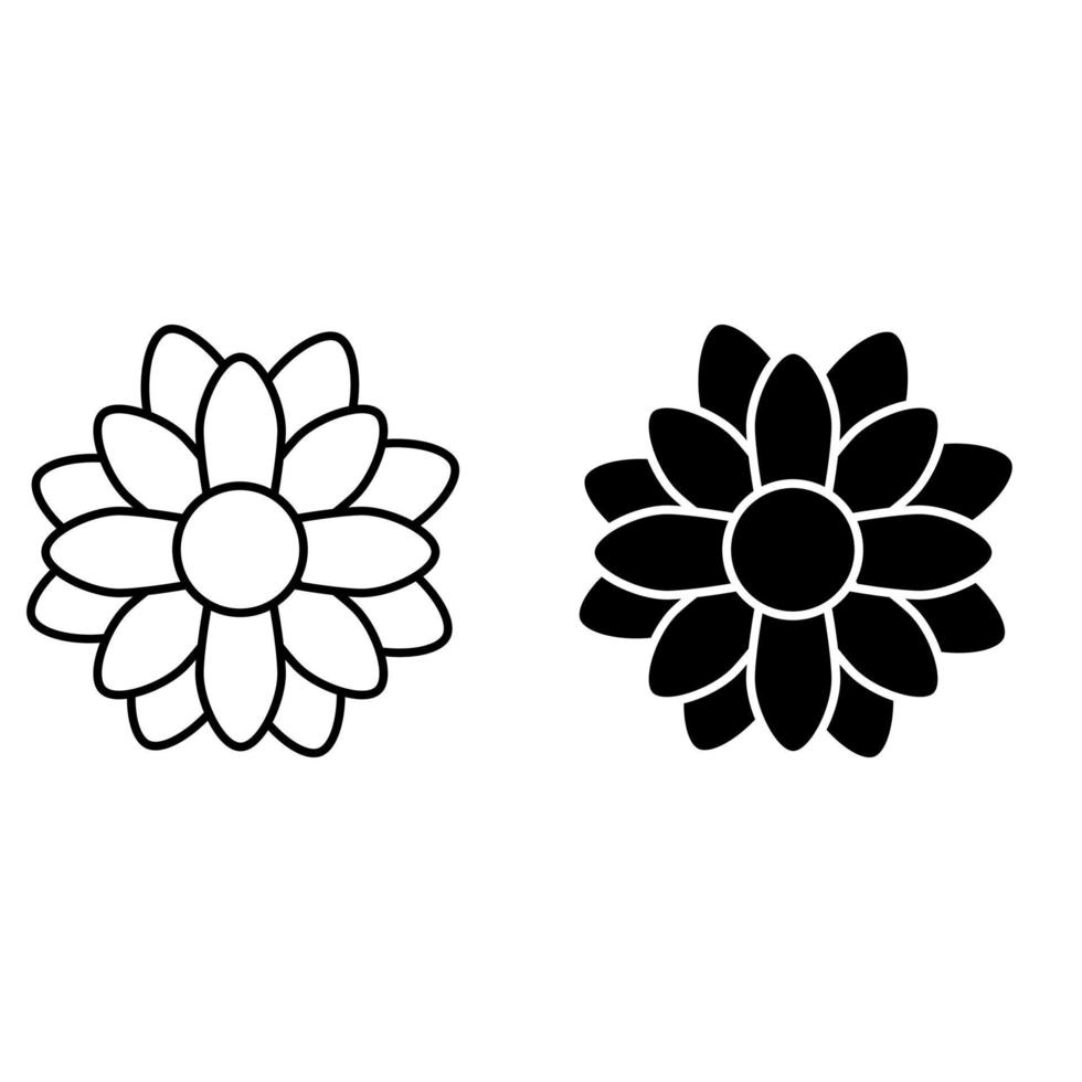 flores ícone vetor definir. jardim ilustração placa coleção. floga símbolo ou logotipo.