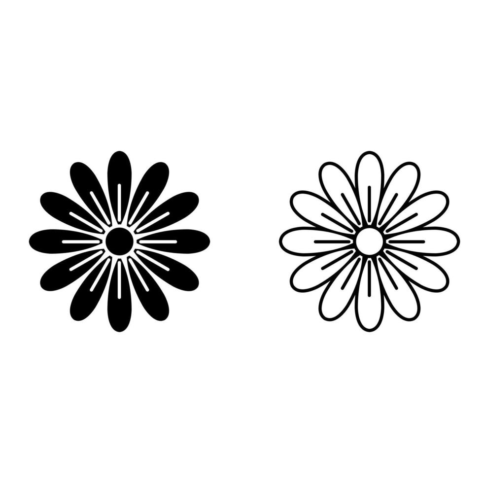flores ícone vetor definir. jardim ilustração placa coleção. floga símbolo ou logotipo.