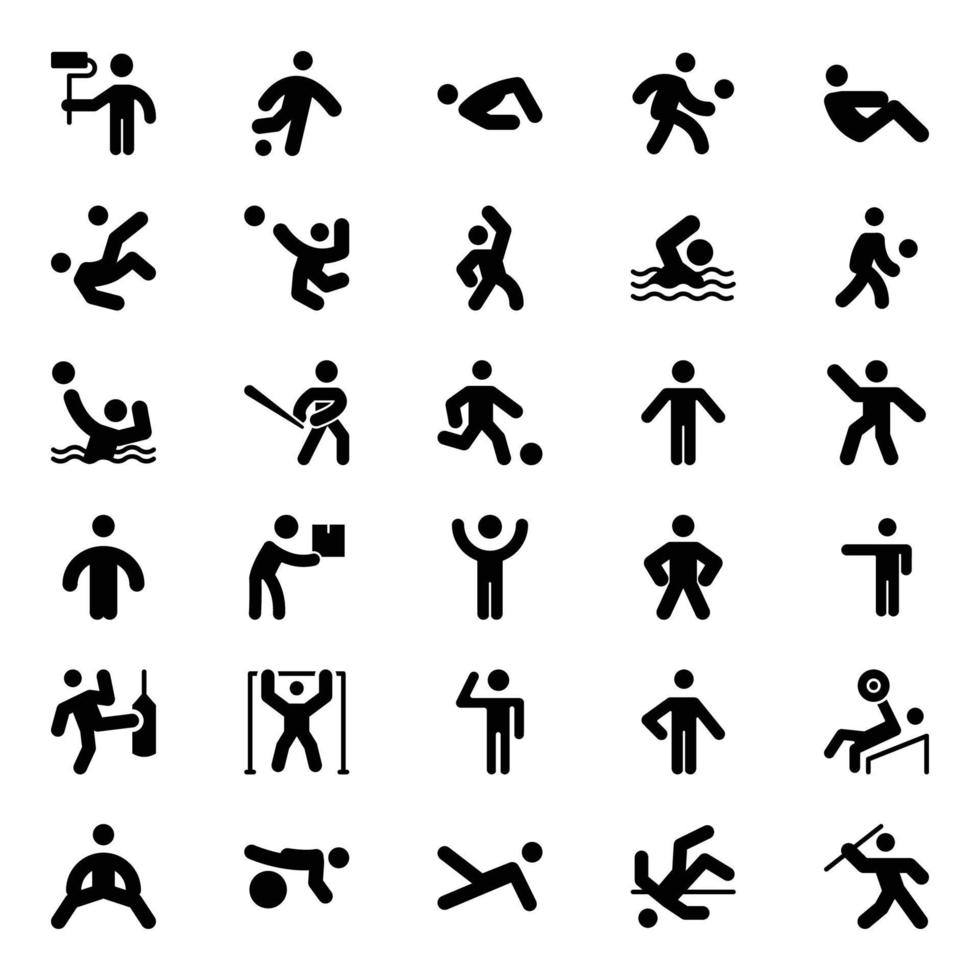 glifo ícones para pictogramas. vetor