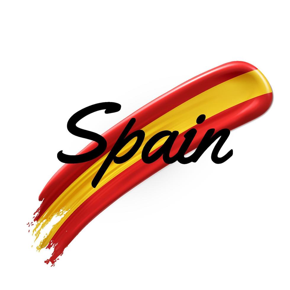 Espanha bandeira fez a partir de pintura golpes. vetor logotipos em branco fundo