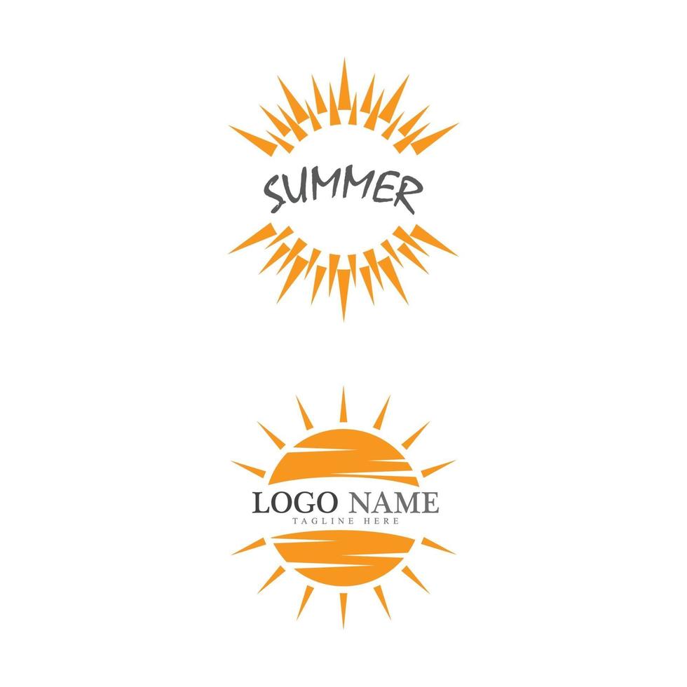 sol ilustração vetorial ícone logotipo modelo conjunto de design vetor