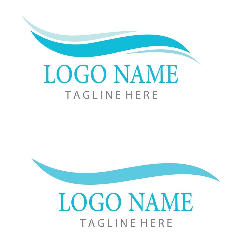 ícone da onda de água ilustração vetorial design logotipo definido vetor