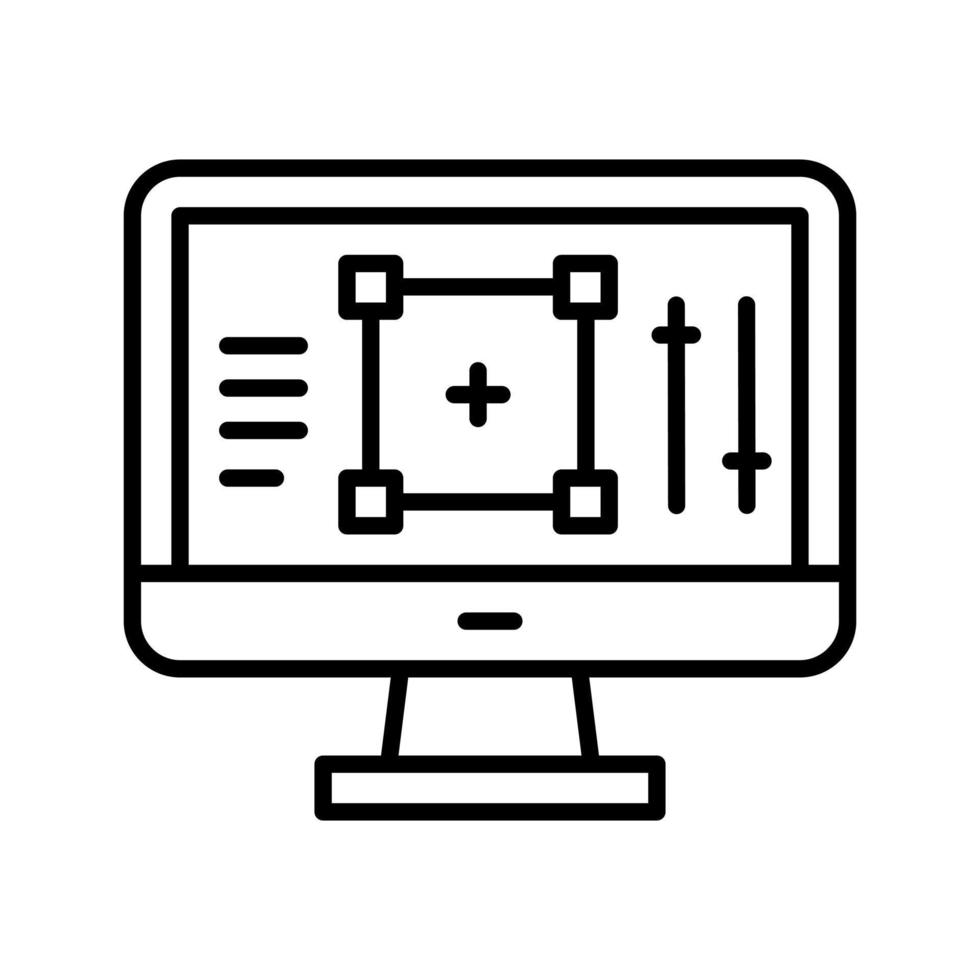 imagem edição ícone vetor definir. conectados editor ilustração placa coleção. programa interface símbolo ou logotipo.