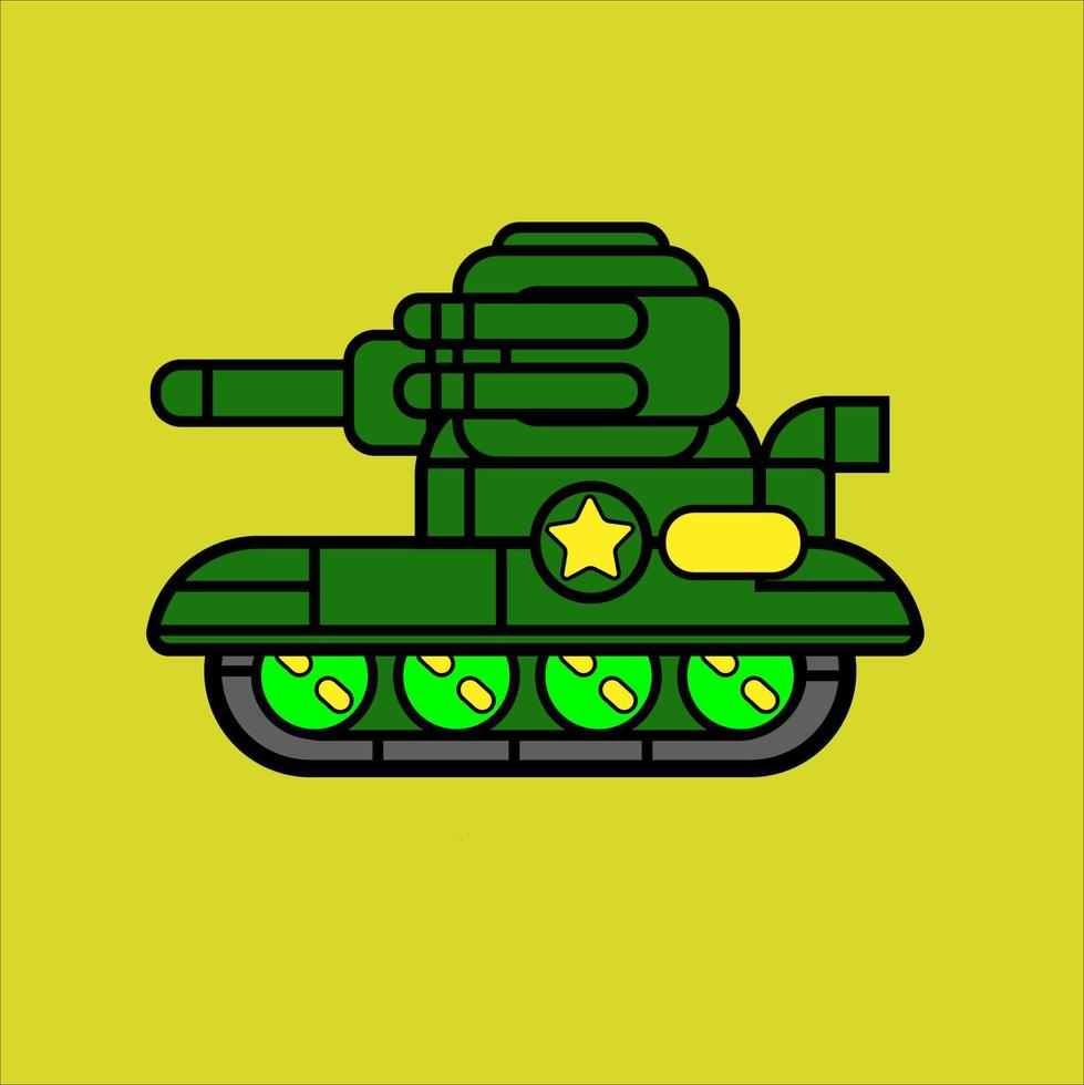 tanque fofa estilo ilustração vetor