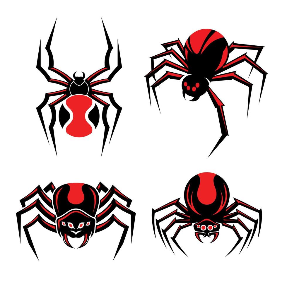 aranha logotipo conjunto agrupar coleção. redback aranha logotipo Projeto vetor ilustração