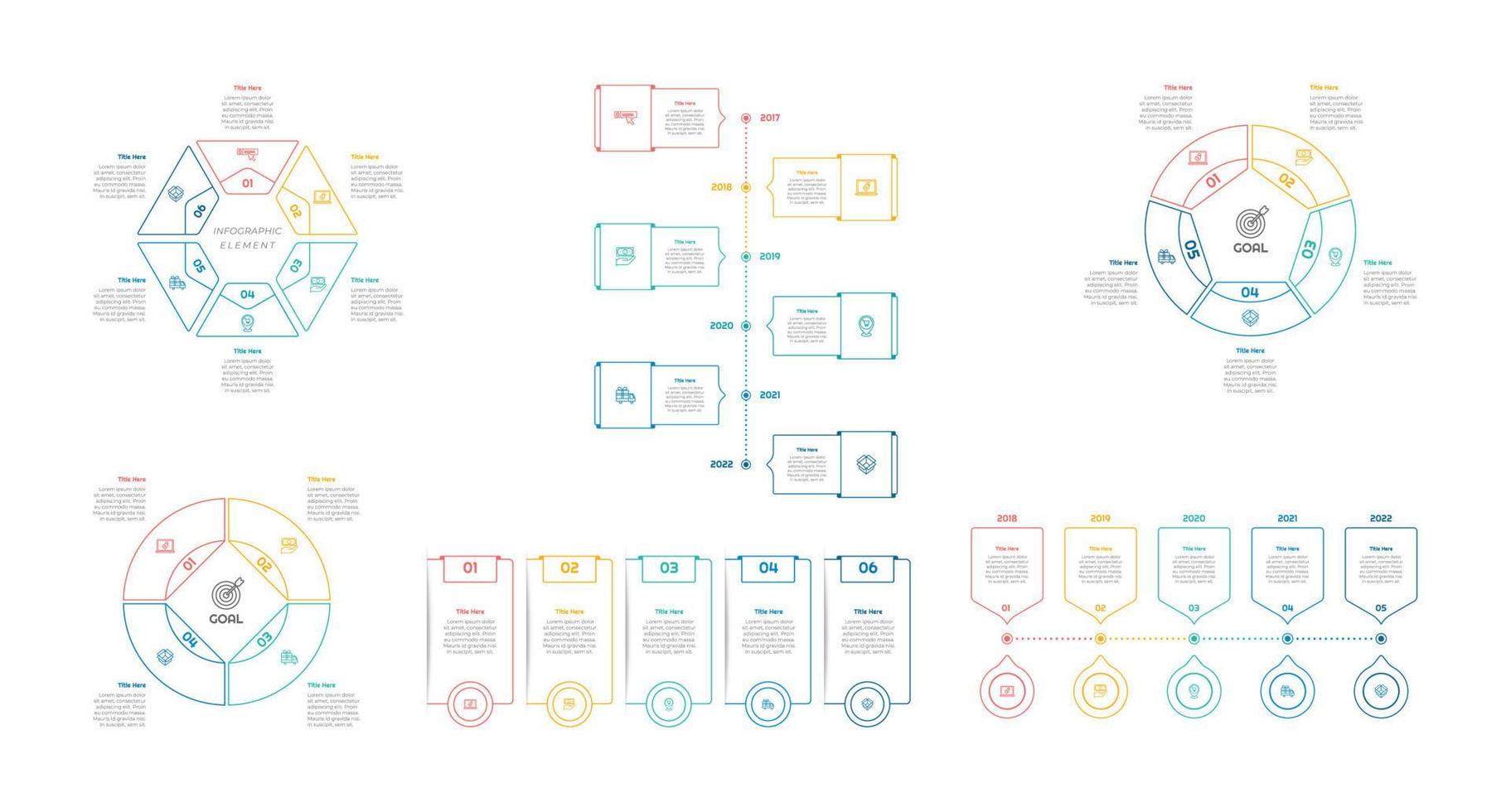 infográfico agrupar conjunto com 4, 5, 6 passos, opções ou processos para fluxo de trabalho disposição, diagrama, anual relatório, apresentação e rede Projeto. vetor