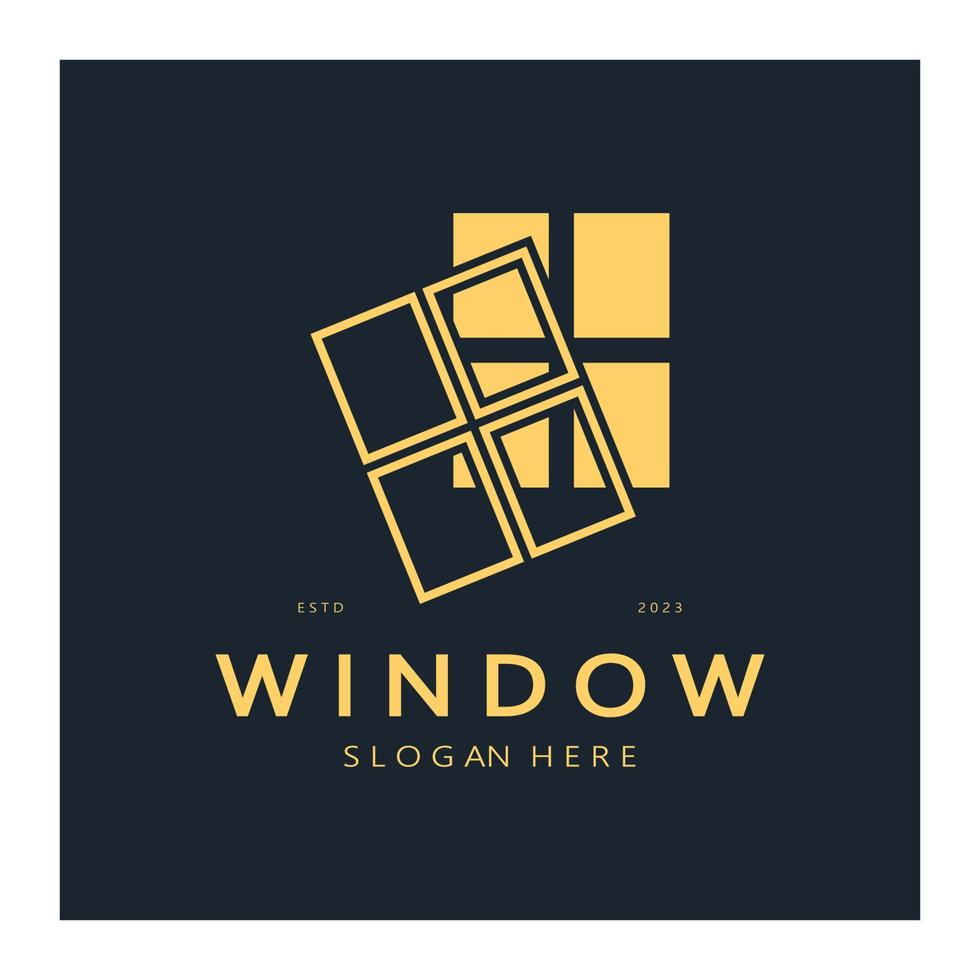 simples janela logotipo, Projeto para, interior, construção, arquitetura, propriedade negócios, vetor