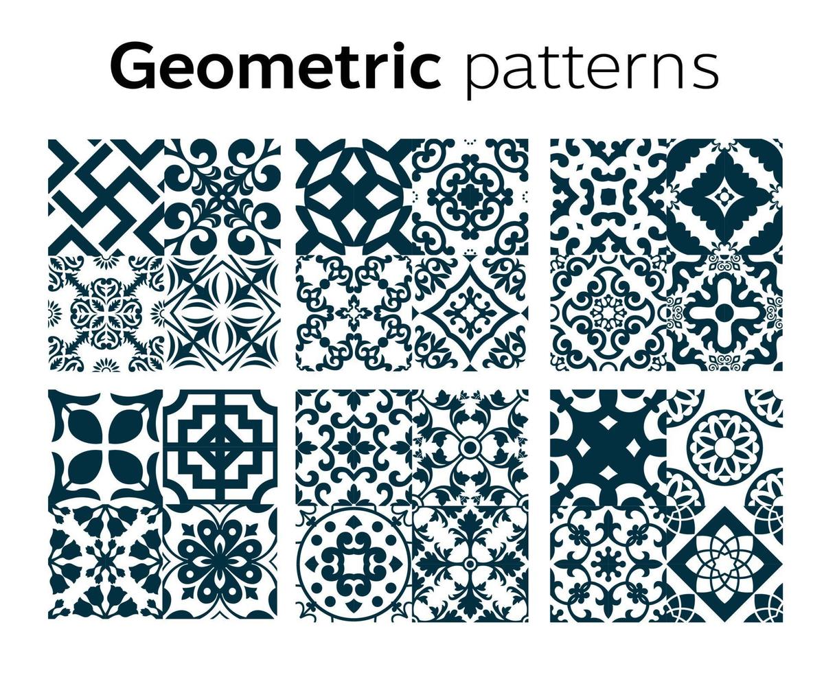 desenho de padrões geométricos em ilustração vetorial vetor