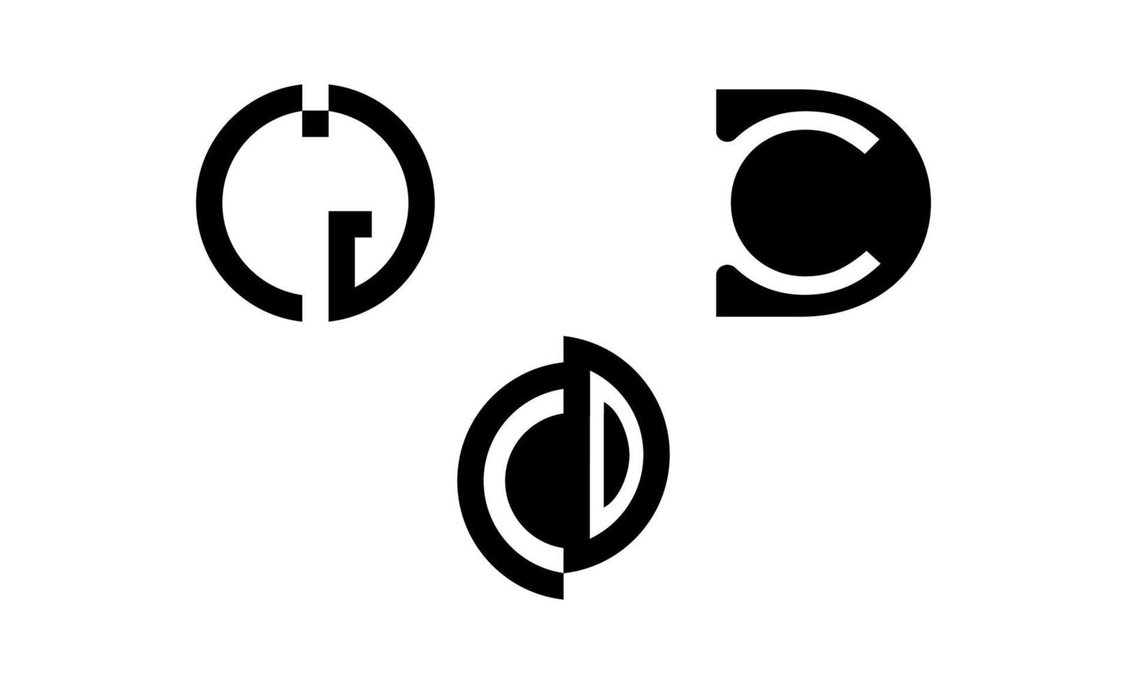ilustração inicial do logotipo do cd vetor