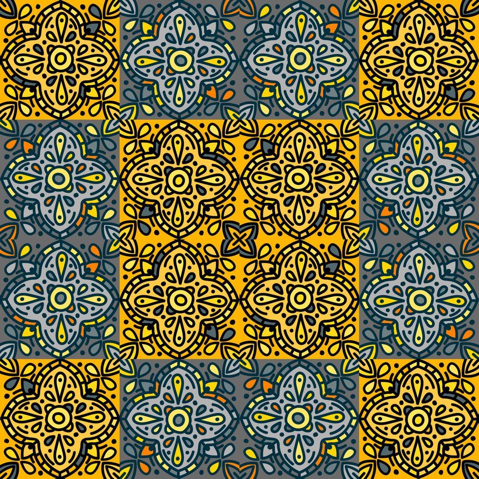 desatado padronizar com mandalas mosaico. abstrato geométrico ornamental papel de parede. vintage decorativo telha vetor