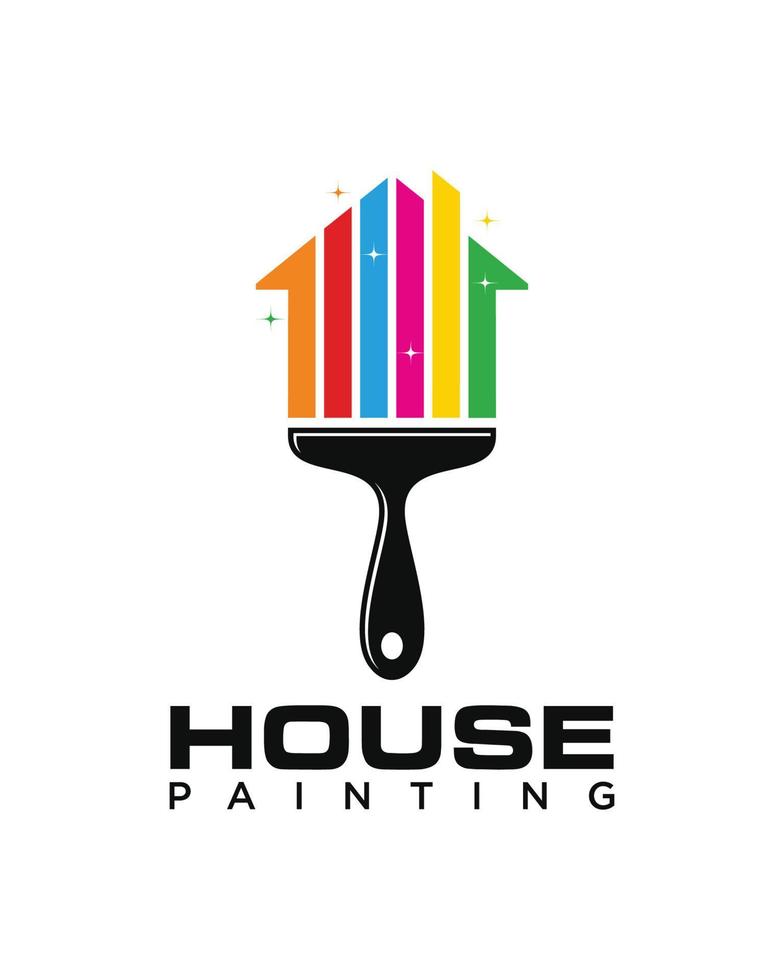 vetor de design de logotipo de pintura de casa