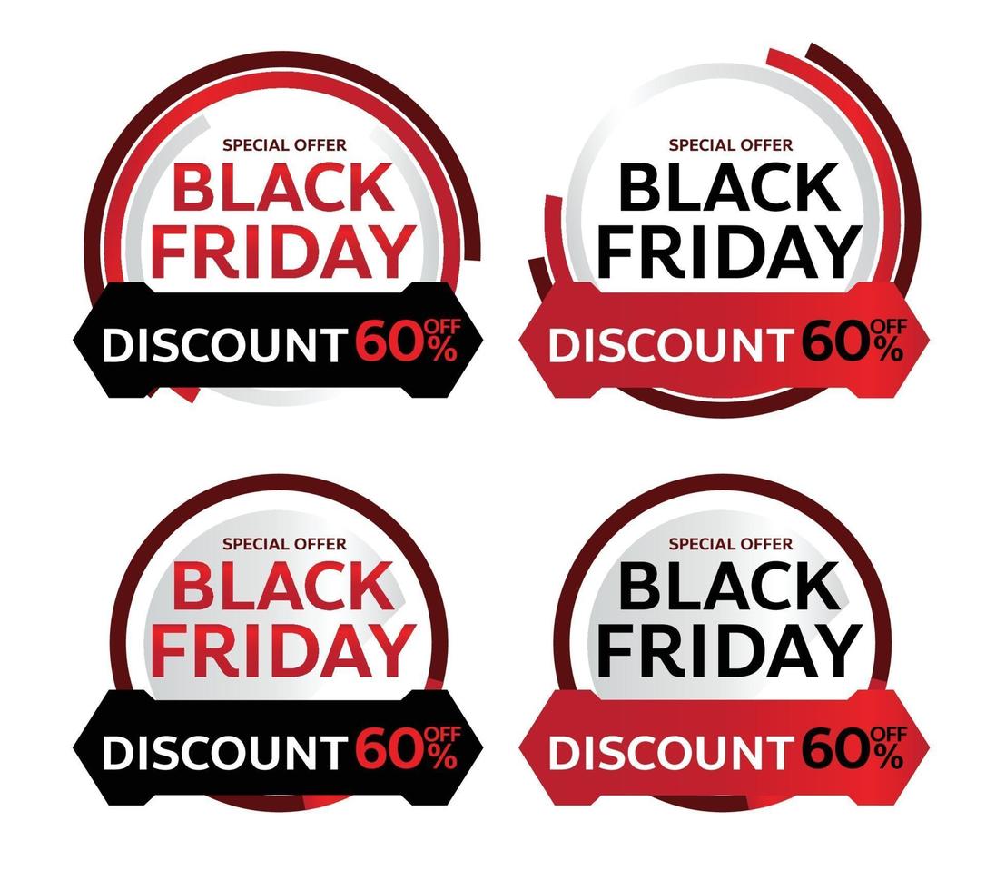 design de tag de promoção de loja online black friday para venda de marketing vetor