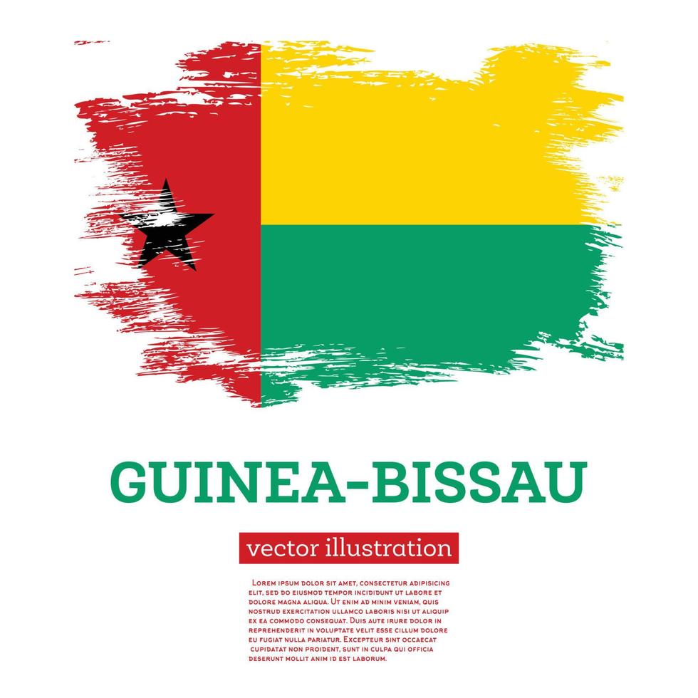 Guiné-Bissau bandeira com escova golpes. independência dia. vetor