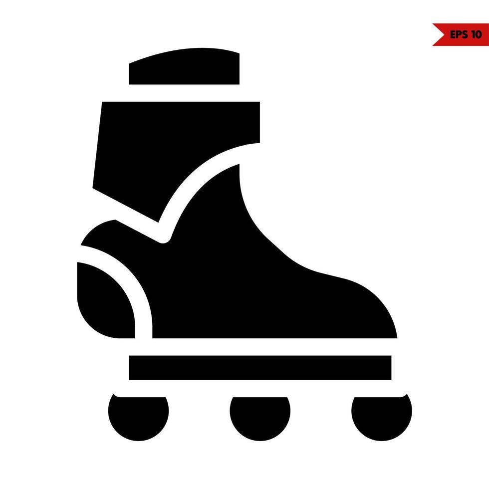 ícone de glifo de patins vetor