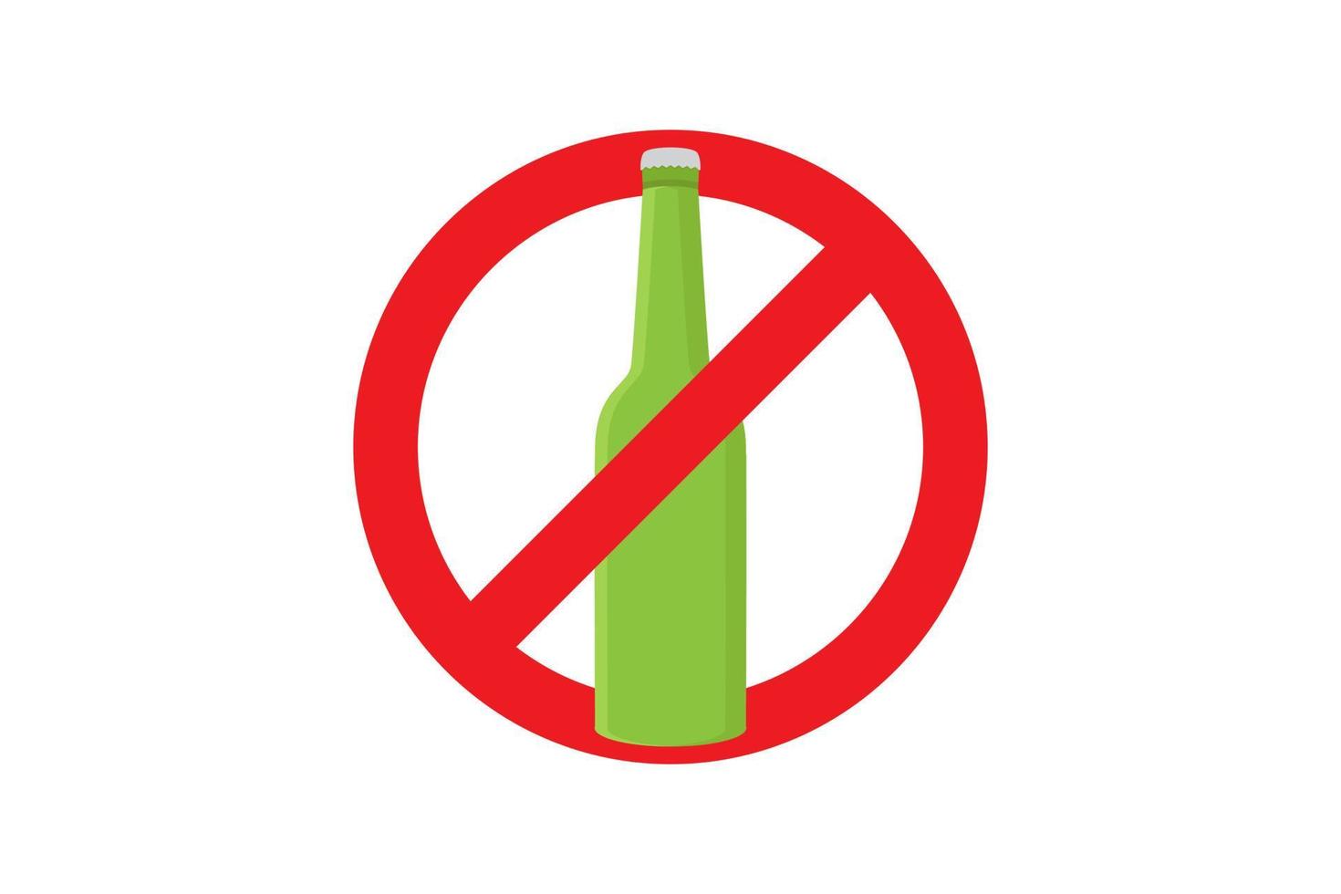 Pare bebendo álcool, Proibido a partir de bebendo álcool vetor Projeto ilustração