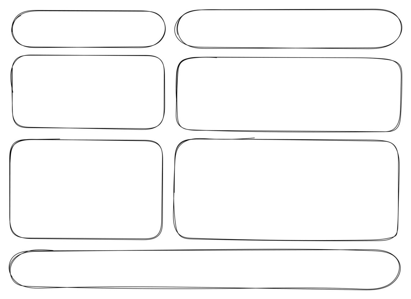 mão desenhado marcador retângulo vetor conjunto