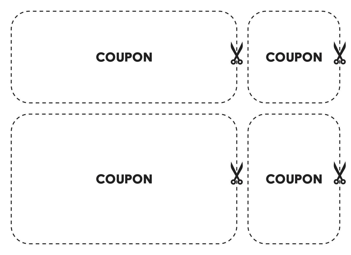 tesouras este cortar cupom vetor coleção isolado em branco