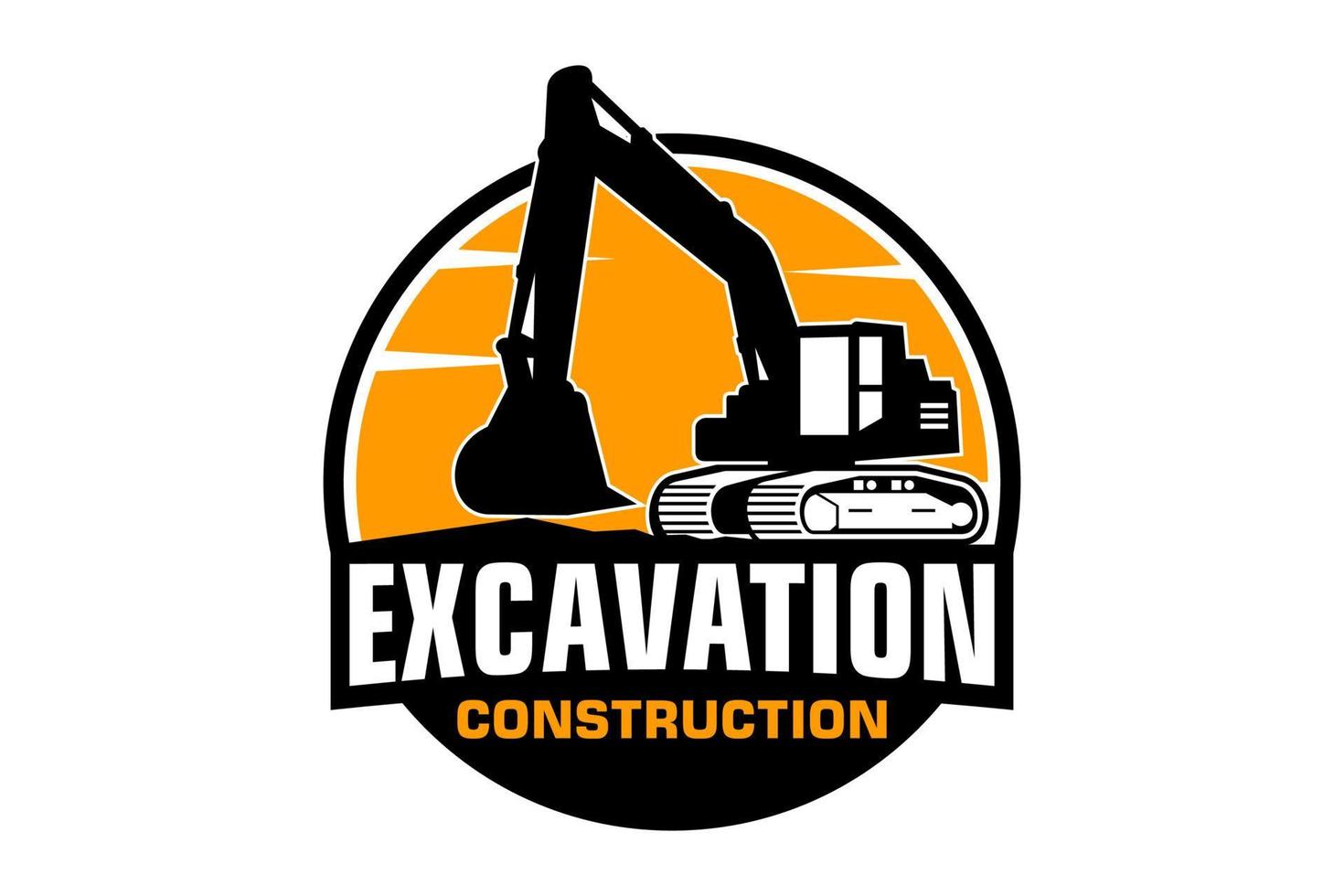 escavadora logotipo modelo vetor. pesado equipamento logotipo vetor para construção empresa.