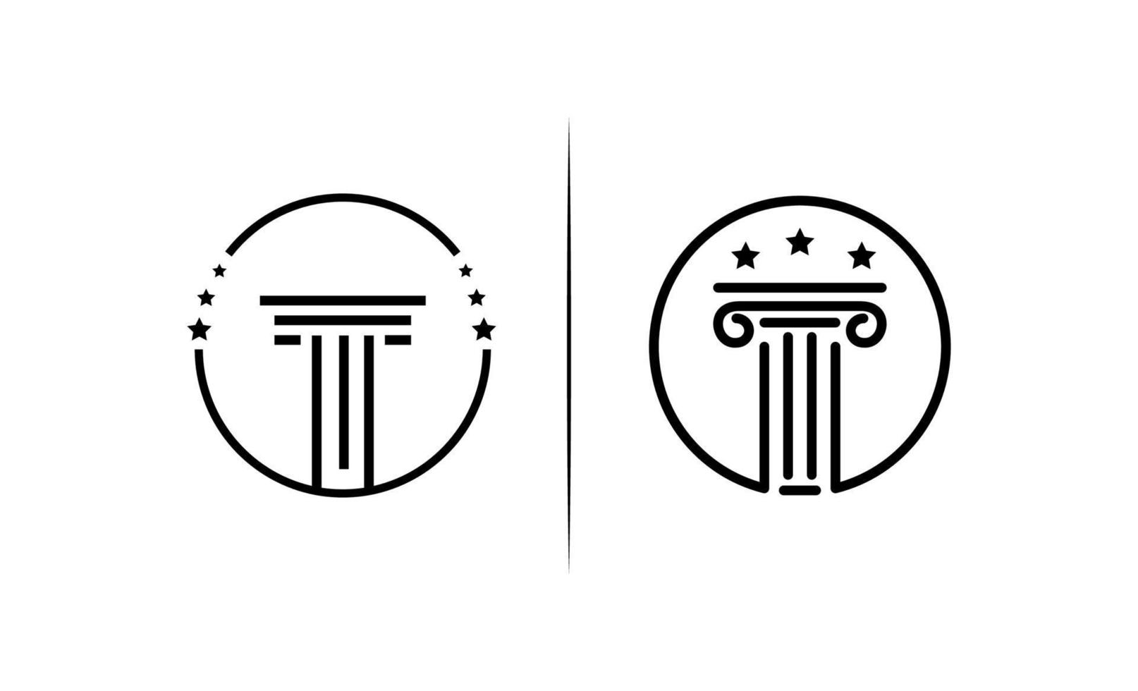 inspiração em vetor pilar lawfirm design de logotipo