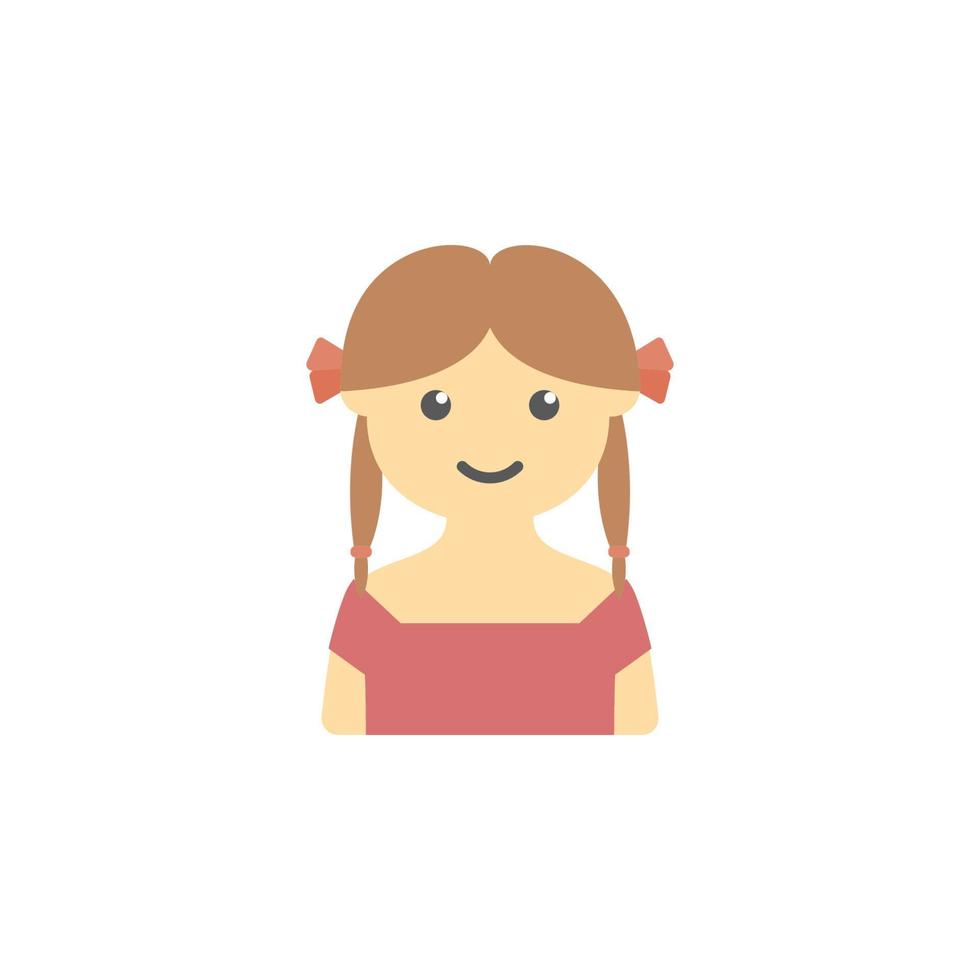 avatar do menina com tranças colori vetor ícone