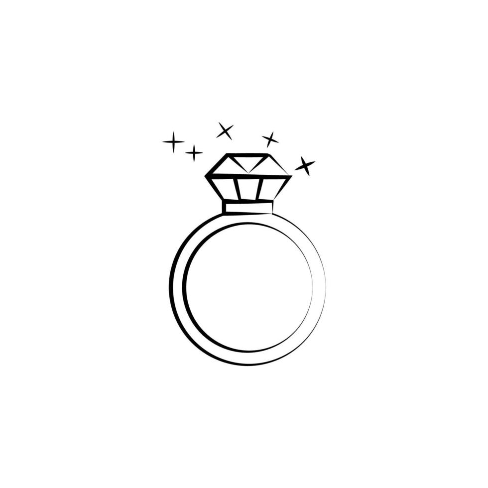 Casamento anel esboço vetor ícone