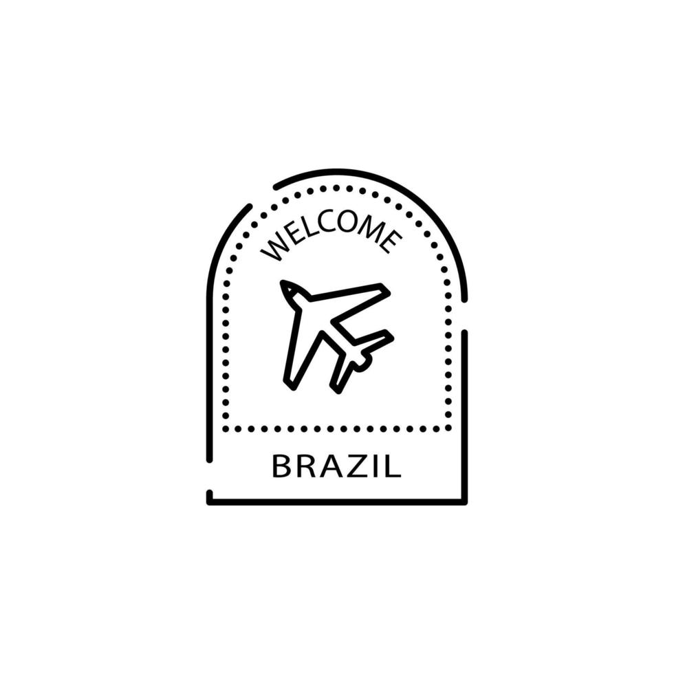 Passaporte carimbo, visto, Brasil vetor ícone