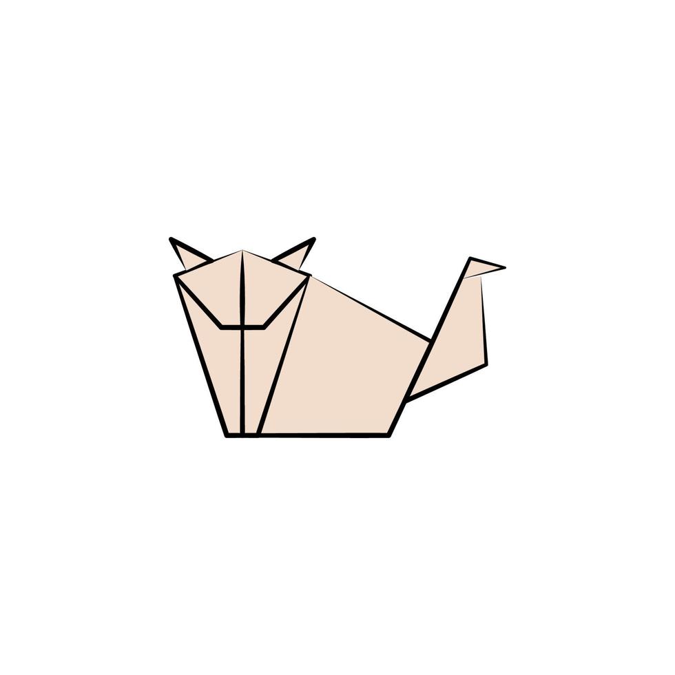 cachorro colori origami estilo vetor ícone