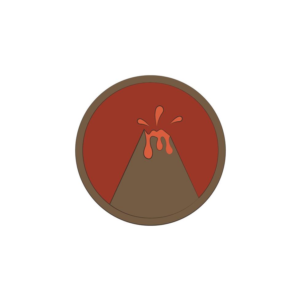 vulcânico montanha colori dentro círculo vetor ícone
