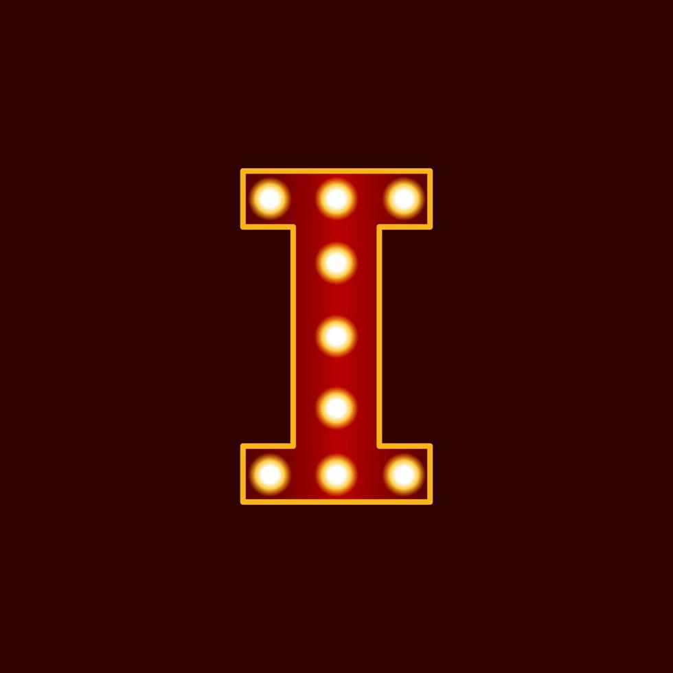 eu, alfabeto carta com lâmpada vetor ícone