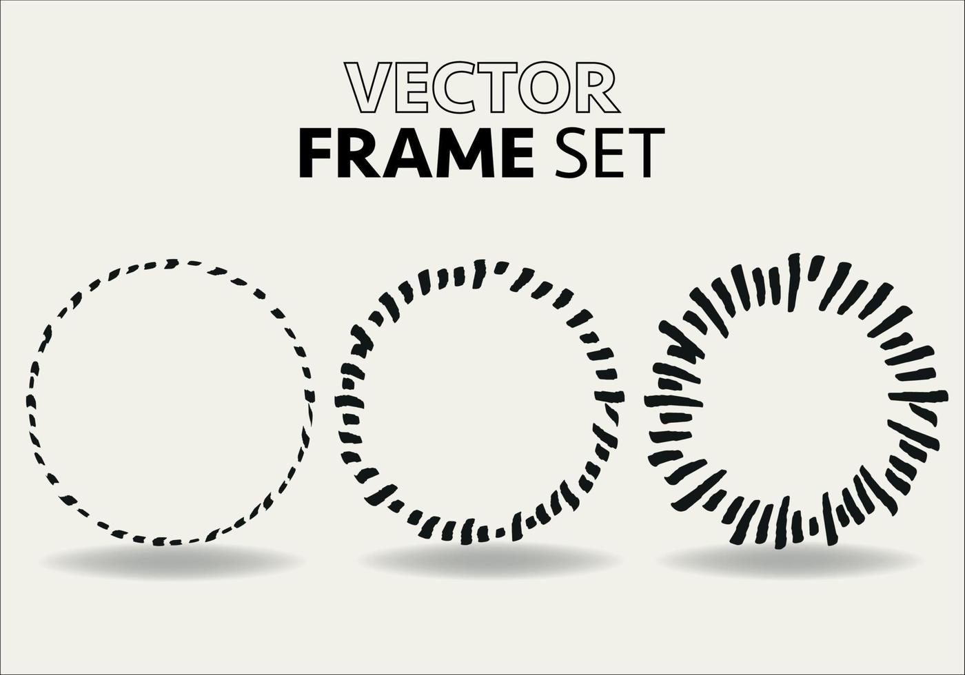 mão desenhado círculos esboço quadro, Armação vetor definir. rodadas rabisco linha círculos. vetor ilustrações.