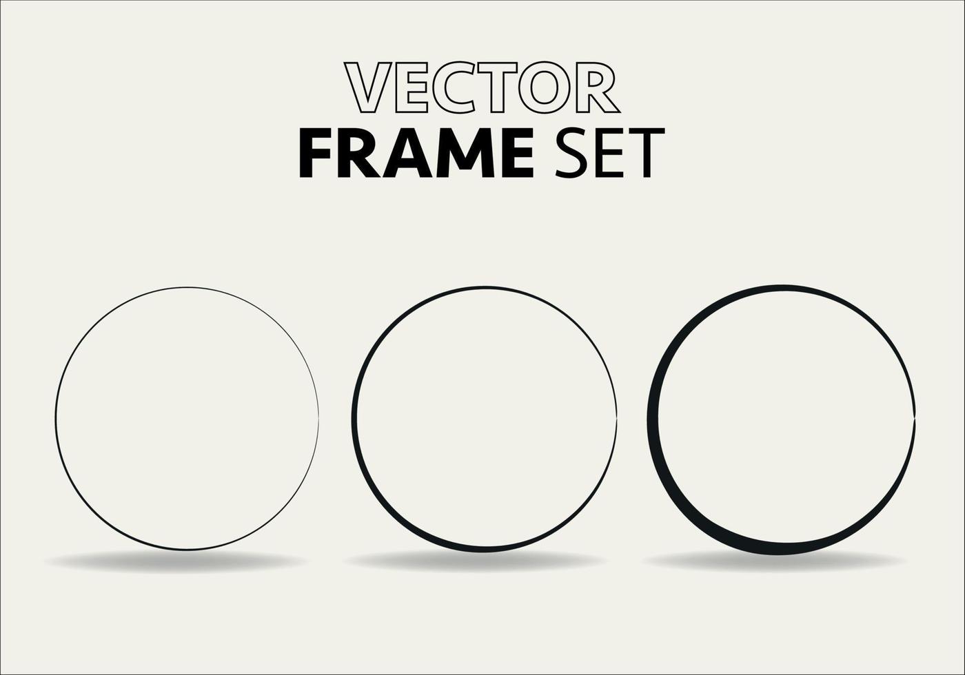 mão desenhado círculos esboço quadro, Armação vetor definir. rodadas rabisco linha círculos. vetor ilustrações.
