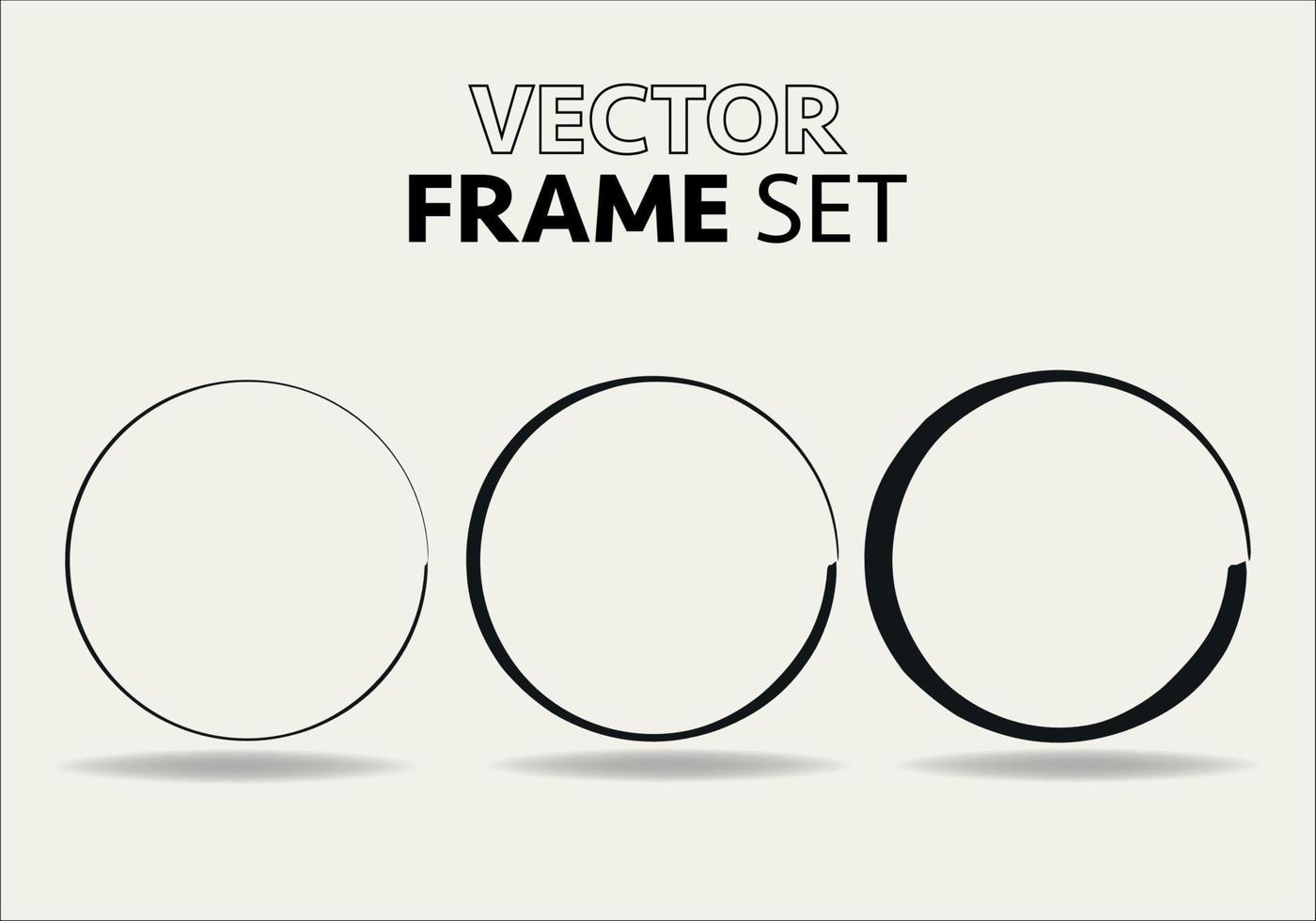 mão desenhado círculos esboço quadro, Armação vetor definir. rodadas rabisco linha círculos. vetor ilustrações.