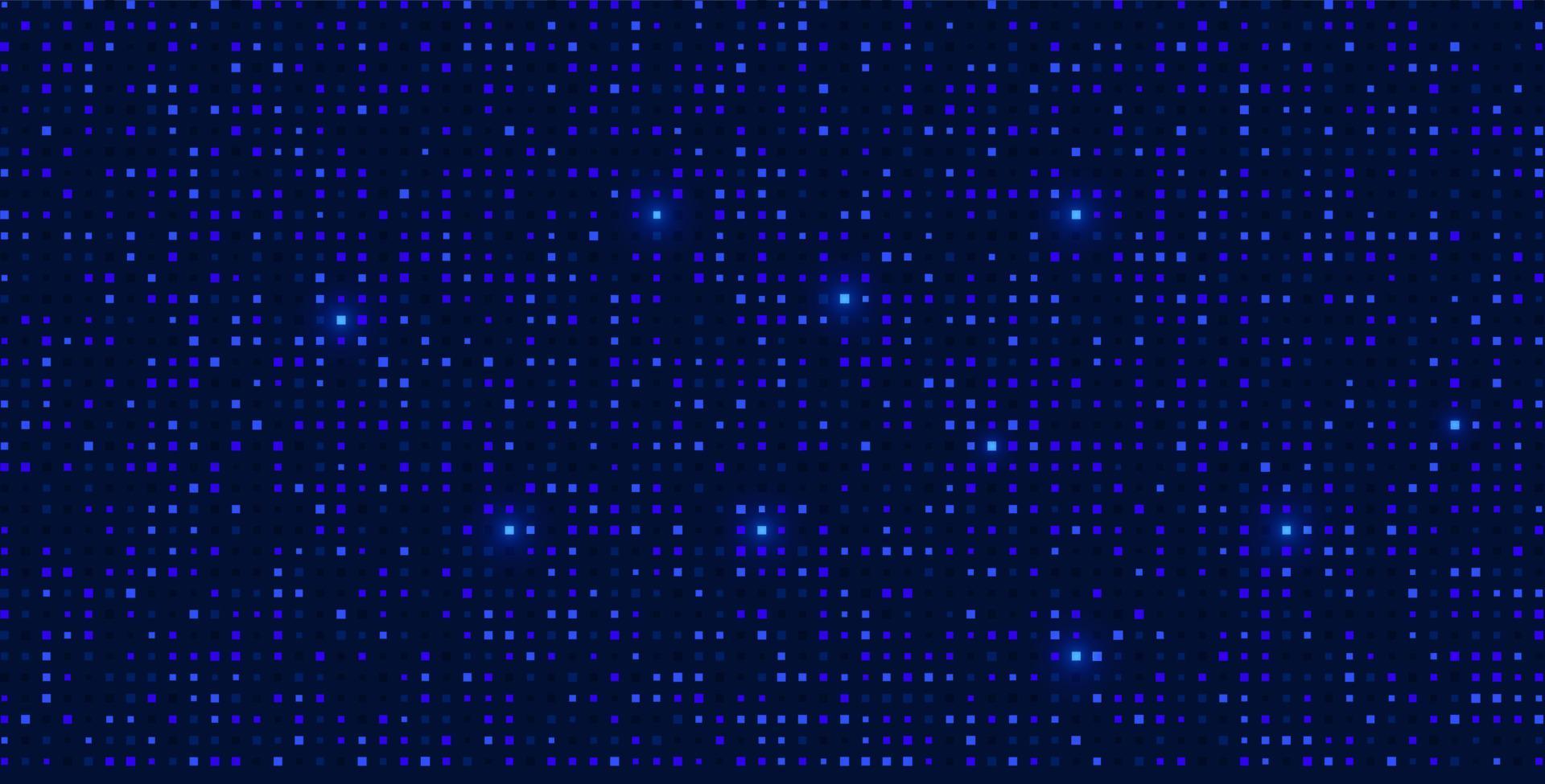 vetor ilustração do uma futurista techno abstrato fundo com azul quadrados, polígonos, e partículas. a geométrico formas e mosaico padronizar para tecnologia e Ciência projetos. pixel mosaico