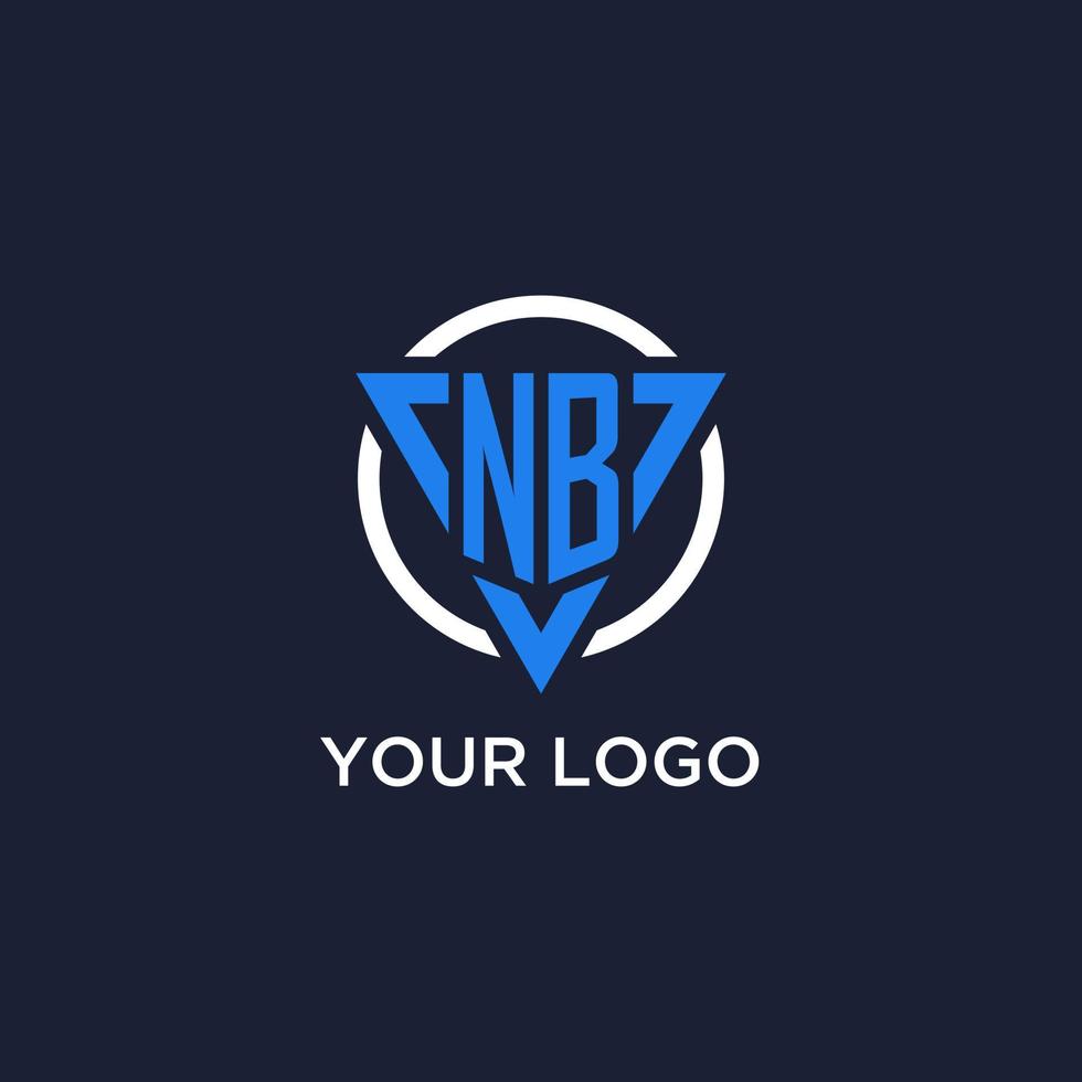 nb monograma logotipo com triângulo forma e círculo Projeto elementos vetor