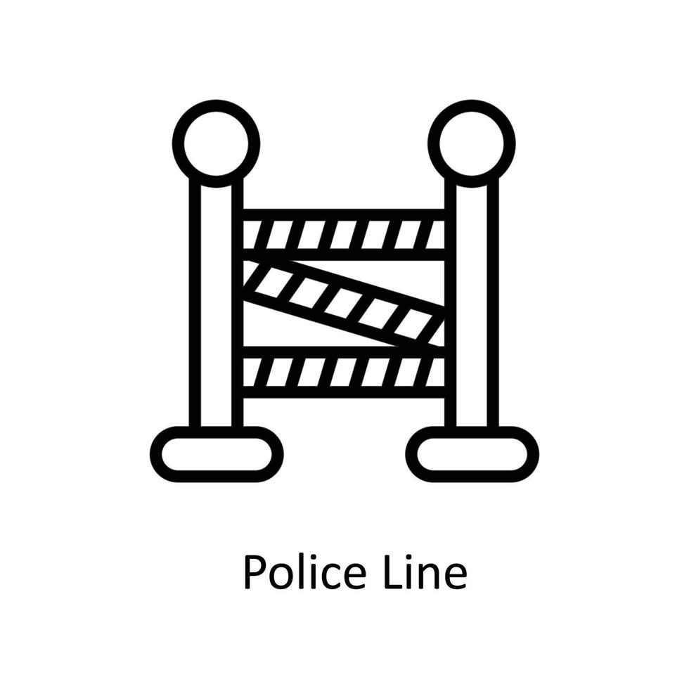 polícia linha vetor esboço ícones. simples estoque ilustração estoque