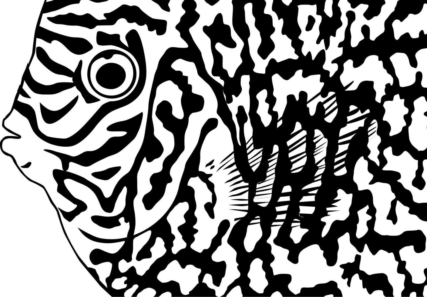 artístico motivos padronizar inspirado de Symphysodon ou disco peixe, para decoração, ornamentado, fundo, local na rede Internet, papel de parede, moda, interior, cobrir, animal imprimir, ou gráfico Projeto elemento vetor