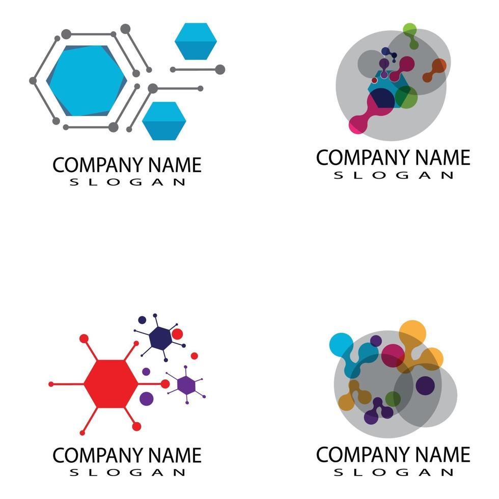 molécula símbolo logotipo modelo ilustração vetorial design vetor