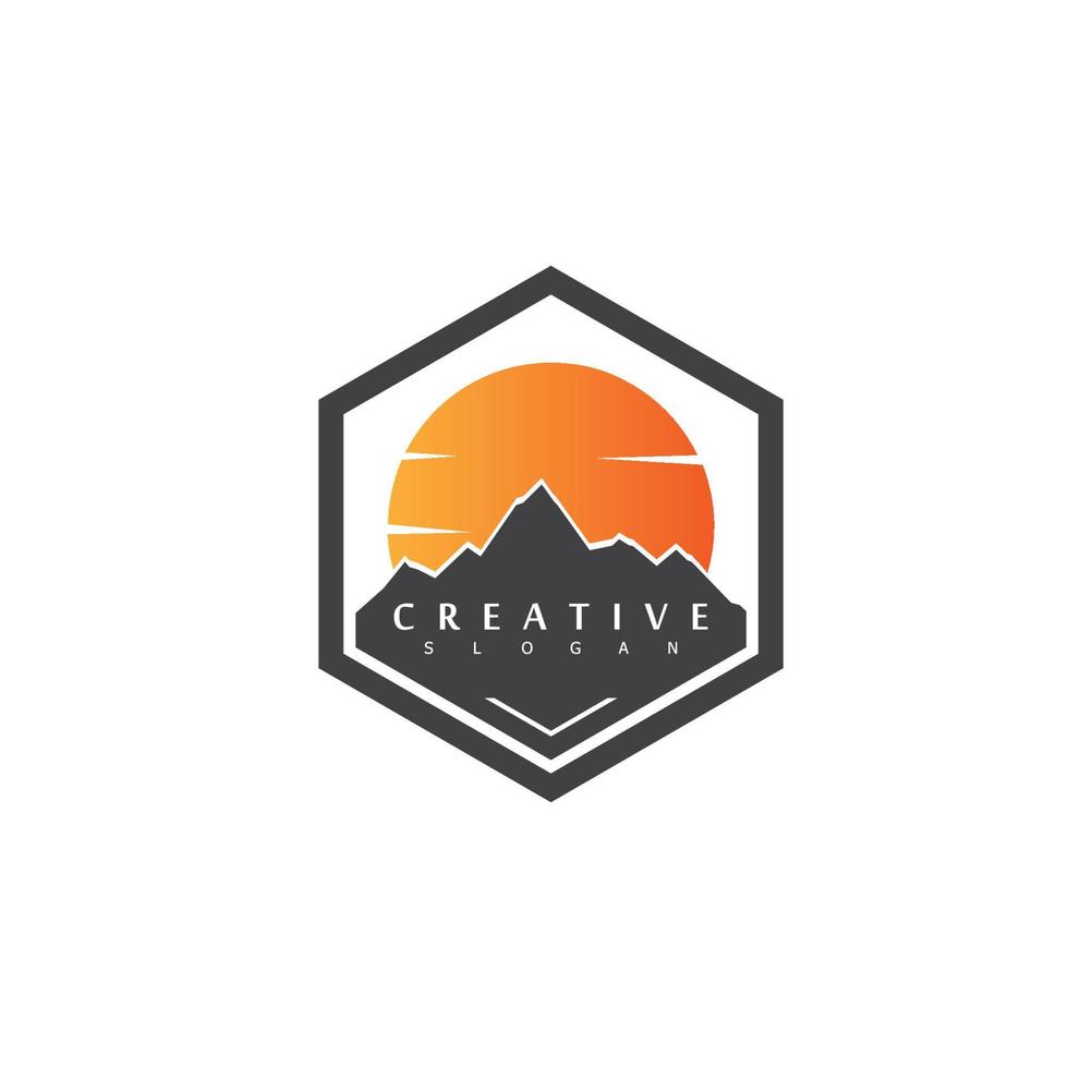 montanha logotipo panorama natureza acampamento aventura vetor
