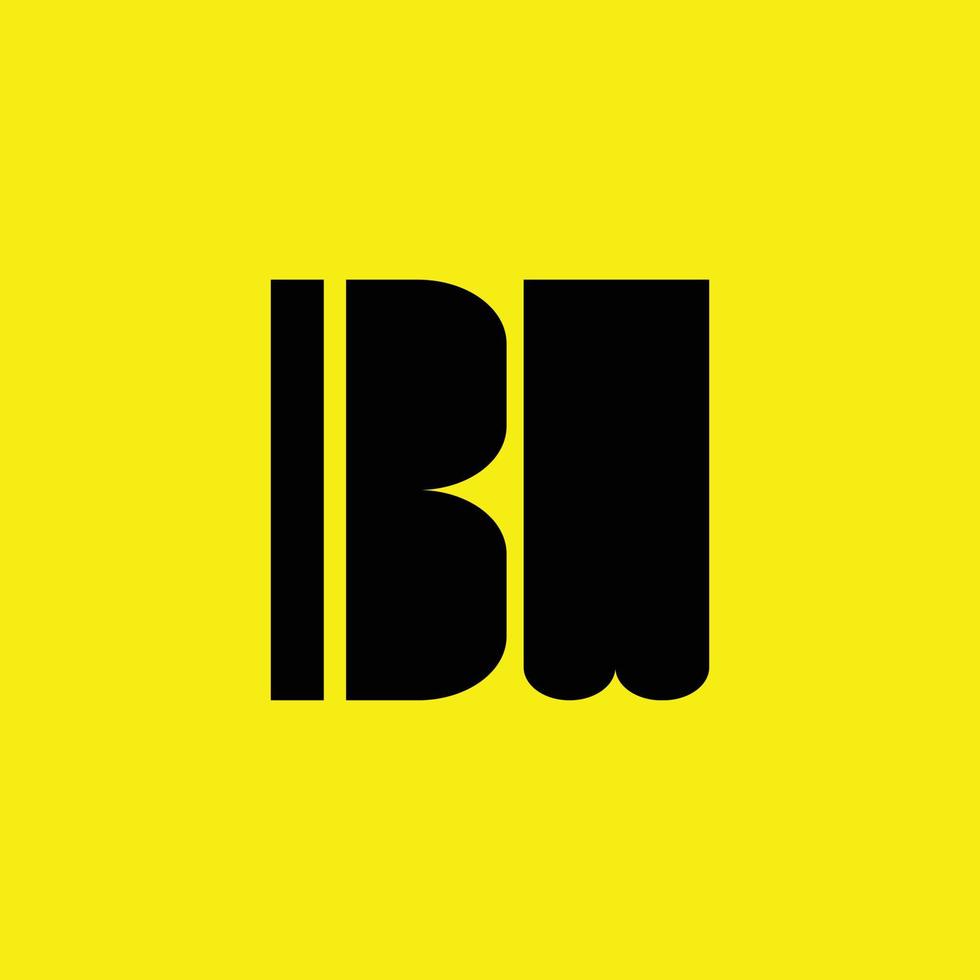 ibw vintage monograma vetor logotipo. Preto colori compactar cartas logotipo dentro amarelo fundo.