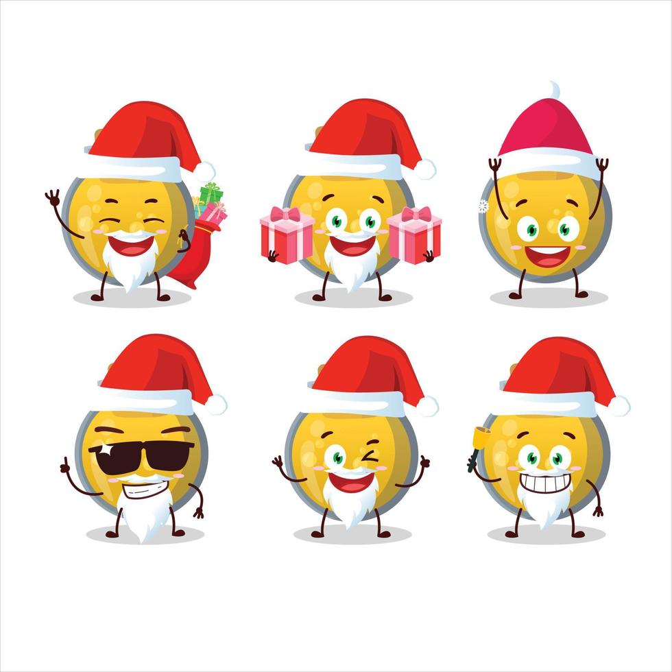 santa claus emoticons com dourado poção desenho animado personagem vetor