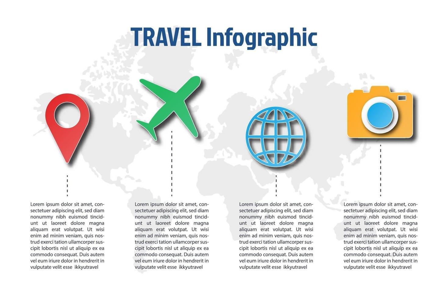 modelo de infográfico de arte em papel de viagem vetor