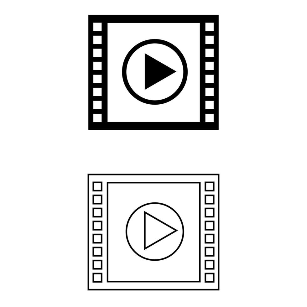 conjunto de ícones de vetor de cinema. coleção de símbolos de ilustração de filme. sinal ou logotipo da casa de cinema.