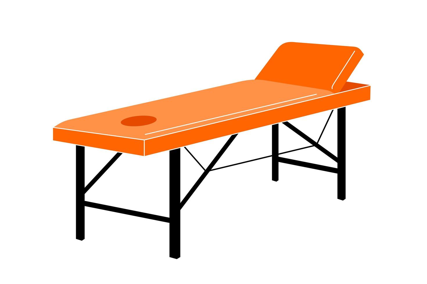 mesa de massagem - ilustração vetorial, isolada no fundo branco. sofá para massagem. móveis para salão de beleza vetor