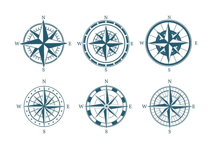 Vetor de conjunto de ícones de bússola