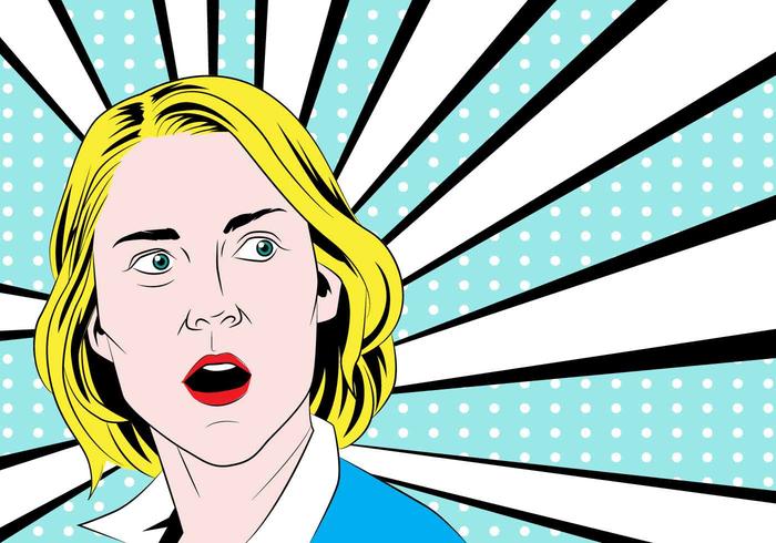 Mulher Pop Art Vector Illustration