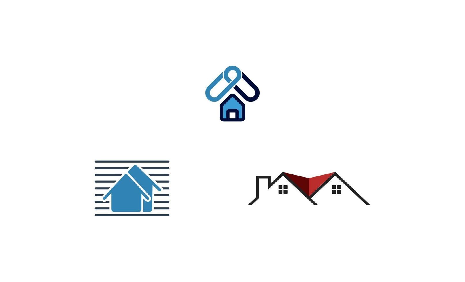 ícone de design de logotipo imobiliário, casa e construção vetor