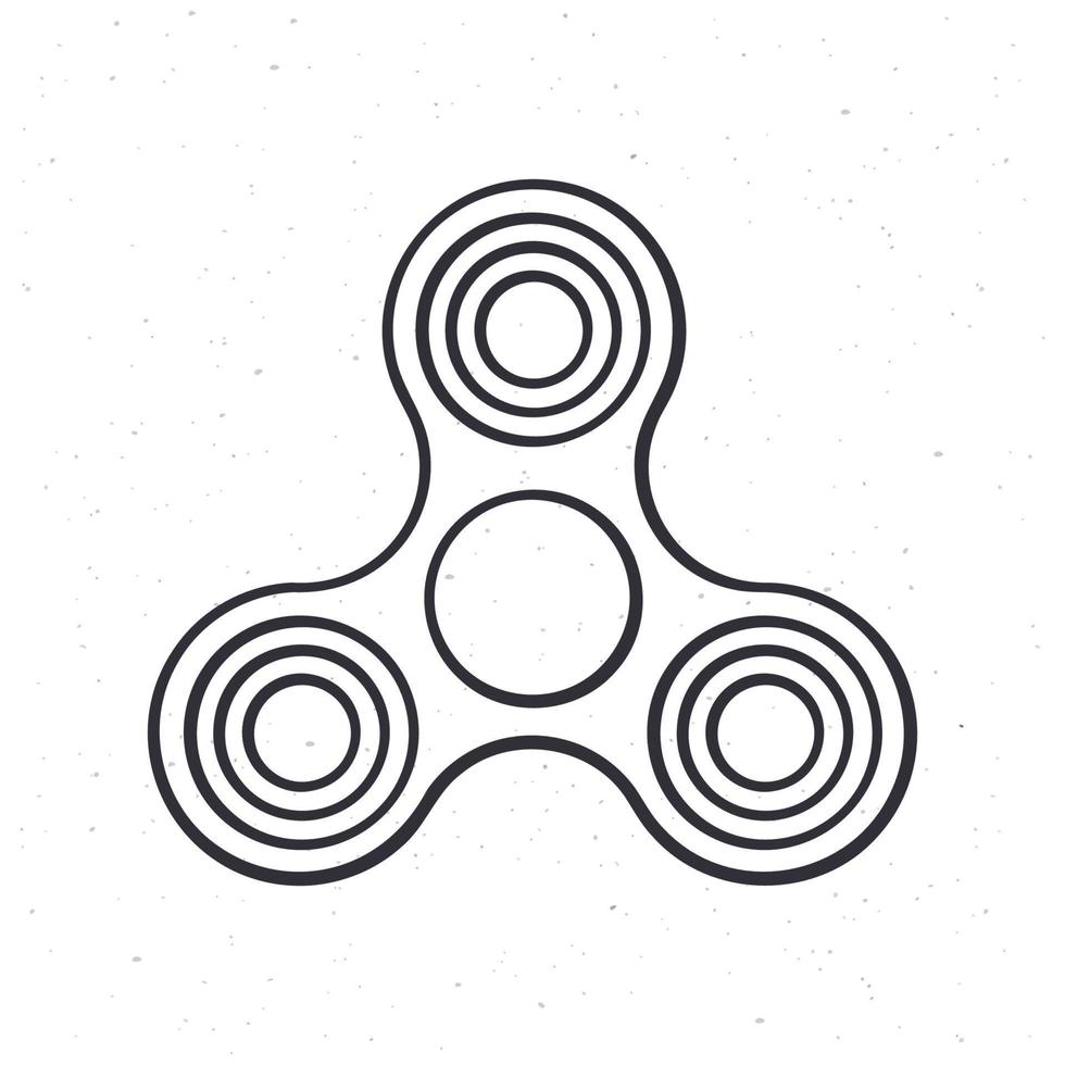 mão desenhado rabisco do inquietação spinner. mão brinquedo para aumentado foco, estresse alívio. popular gadget vetor