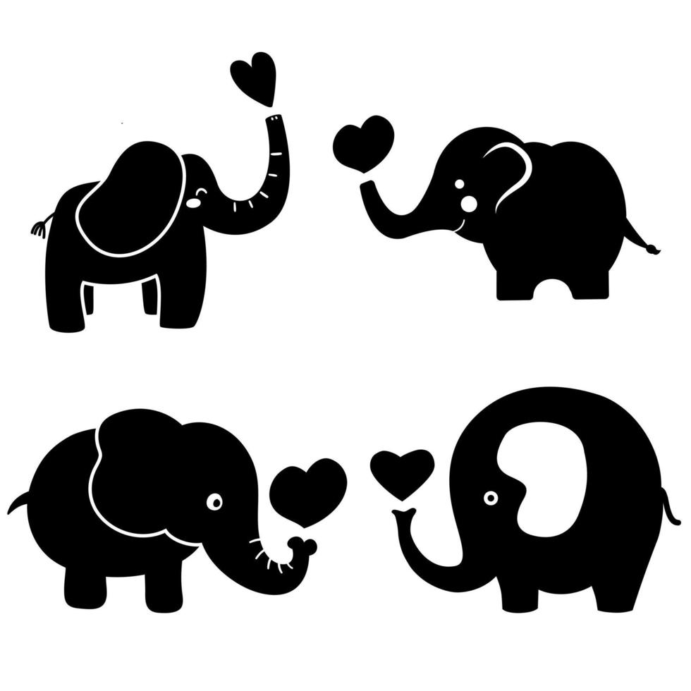 bebê elefante ícone vetor definir. circo ilustração placa coleção. amor símbolo.