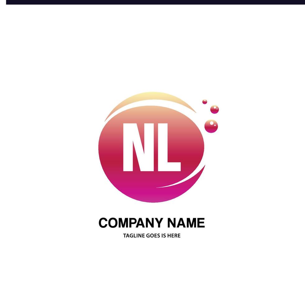 nl inicial logotipo com colorida círculo modelo vetor
