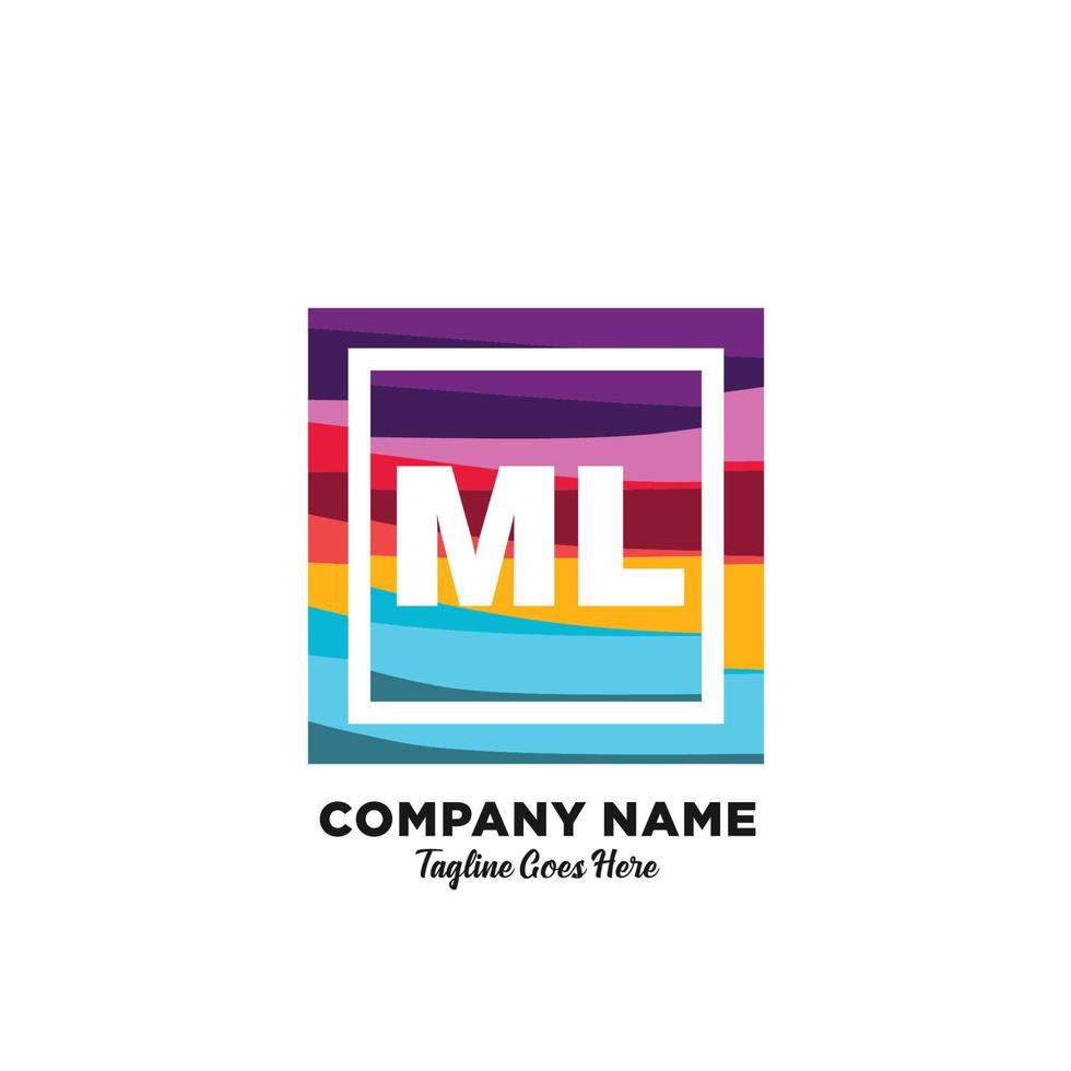 ml inicial logotipo com colorida modelo vetor